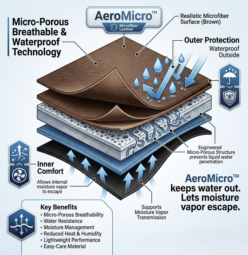 AeroMicro micro-porous breathable waterproof technology