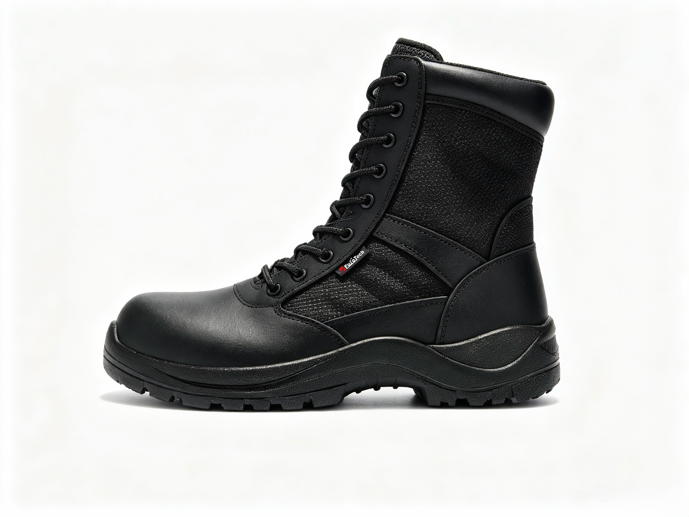 All Black High-Cut Mining Safety Boots